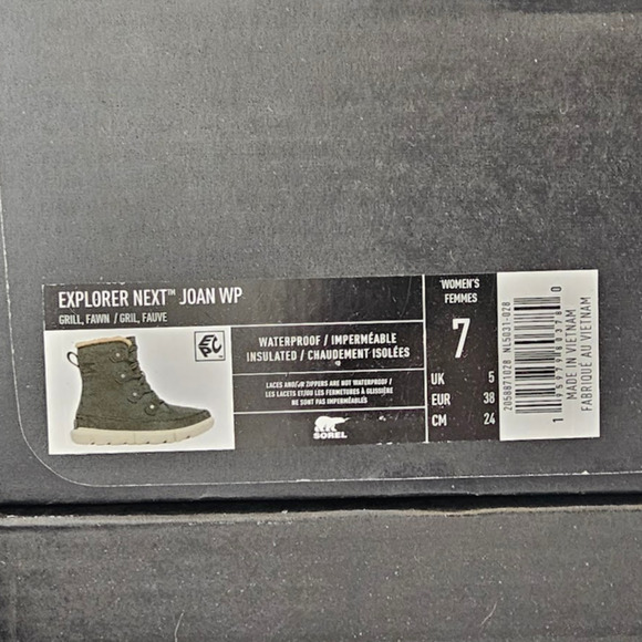 Sorel Women's Explorer Next Joan Waterproof Boots  Size 7 Grill Fawn NWT - Picture 8 of 8
